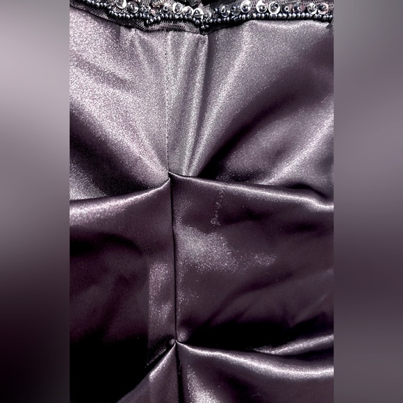 BA Nites satin ruched mermaid evening dress, size 10 (dark grey) - Picture 5 of 5
